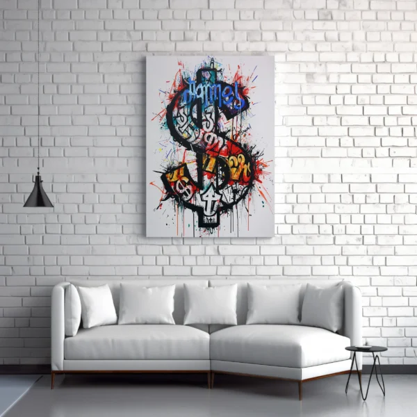 Tablou Canvas Dolar Graffiti